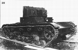 Atwin-turreted T-26 undergoing modernisation. Kubrnka 1940 