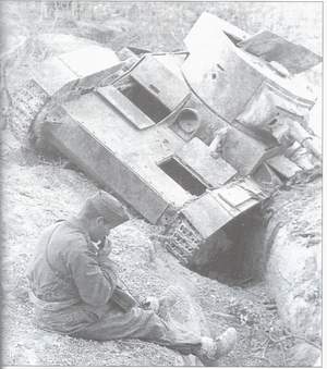 Captured T-26 tank that had been screened in Sevastopol, Summer 1942.