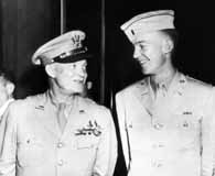 Gen. Dwight Eisenhower (right) with 1st Lt. John Eisenhower